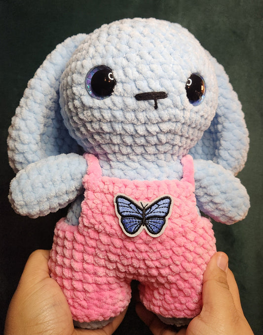 Blue Bunny in Overalls Plushie