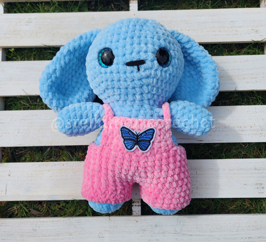 Blue Bunny in Overalls Plushie